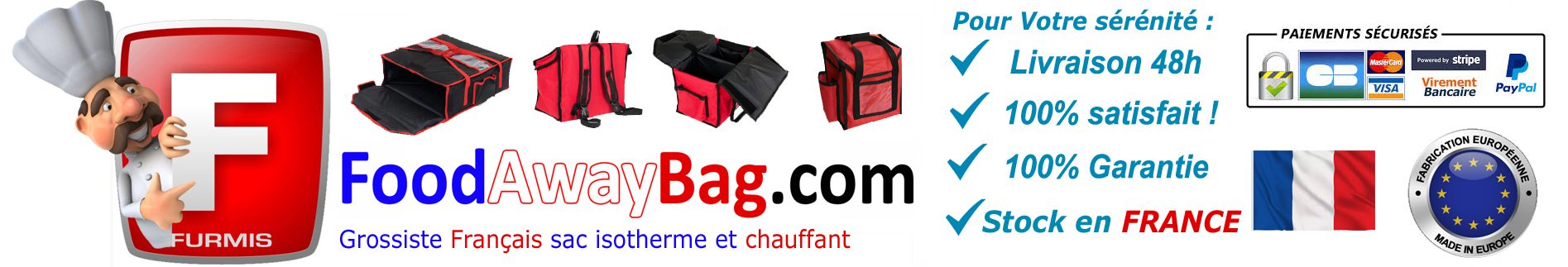 Bandeau sac livraison isotherme et chauffant